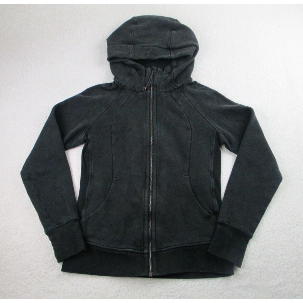 Lululemon Scuba Hoodie Womens Size 6 Black Fleece Jacket Full Zip Athleisure