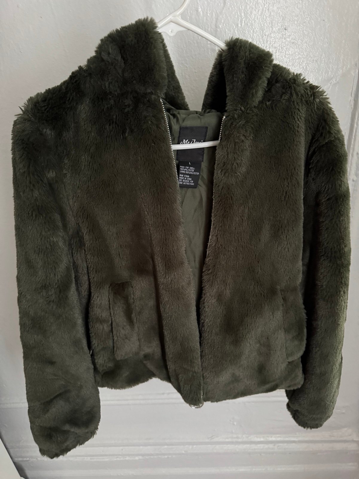 Faux Fur Zip-Up Hoodie Jacket