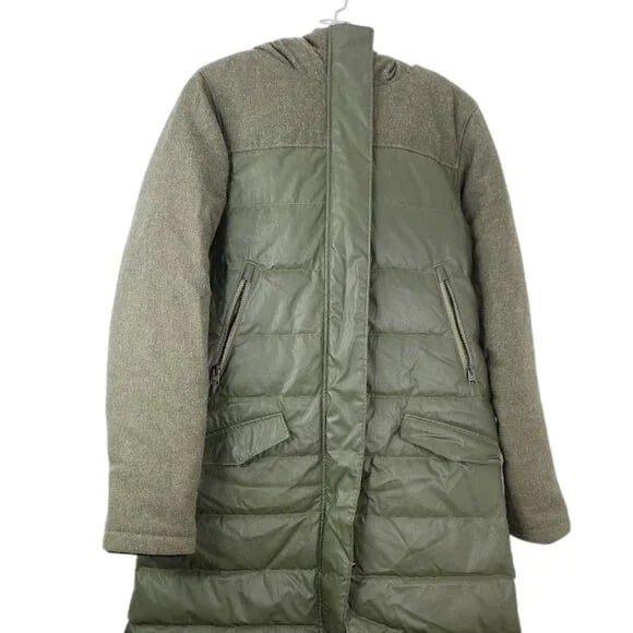 Sorel Women's Green Long Fur Hooded Thermal Snow Puffer Jacket Size S
