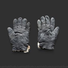 Vintage Black Capeskin Leather Gloves XL Warm Winter