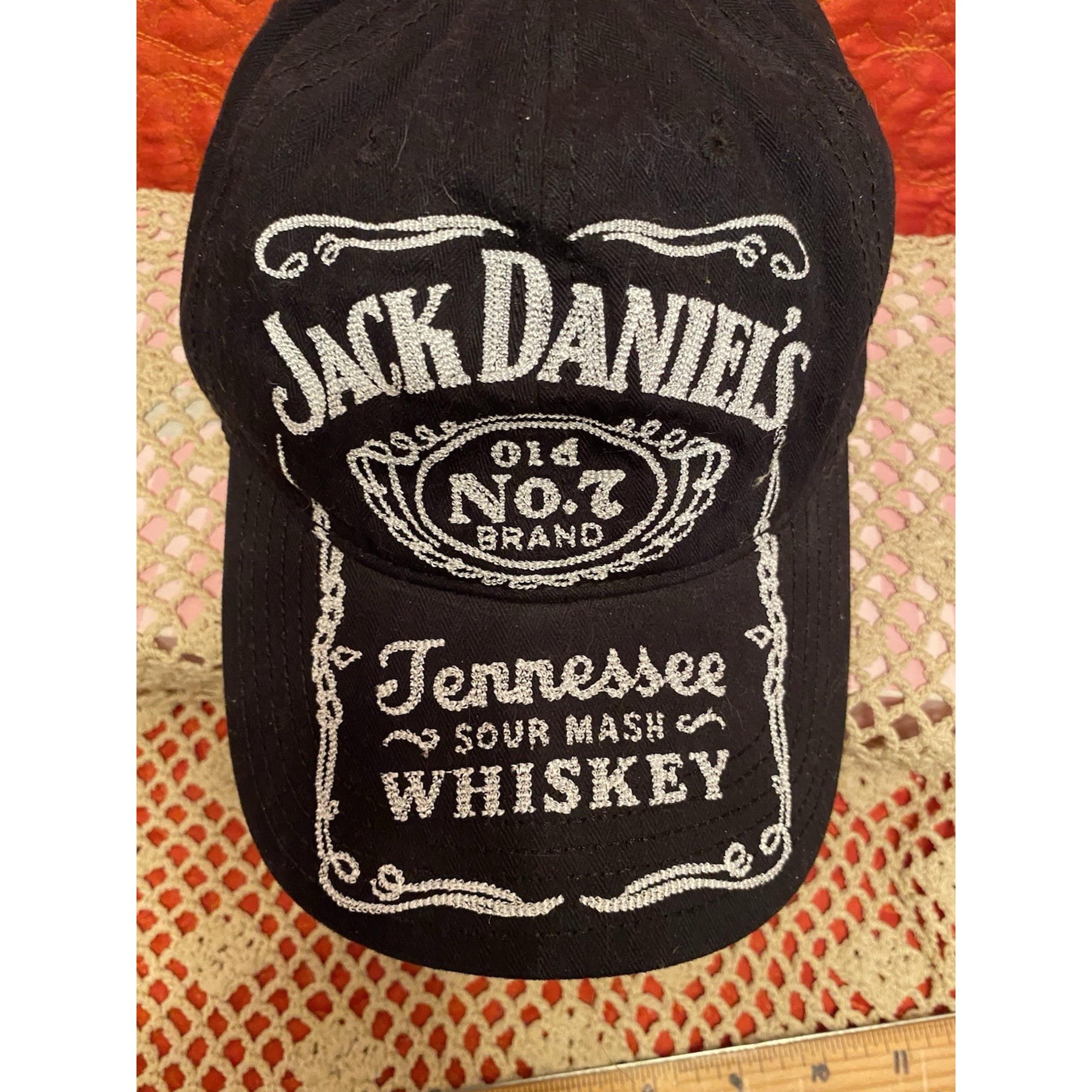 Jack Daniels Vintage Baseball Style Cap Adjustable Black Embroidered Face