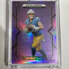 2022 Panini Obsidian Electric Etch Purple 16/16Justin Herbert #70….BOOKEND
