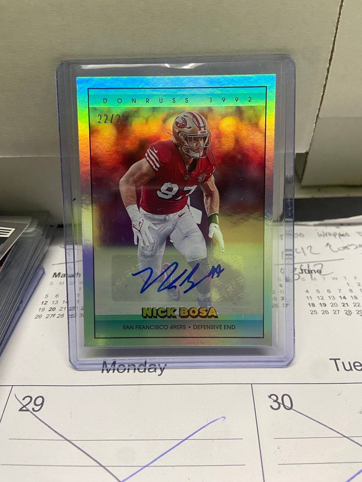 Nick Bosa Donruss 1992 Autograph 22/25 SSP 2022 Donruss Football NFL