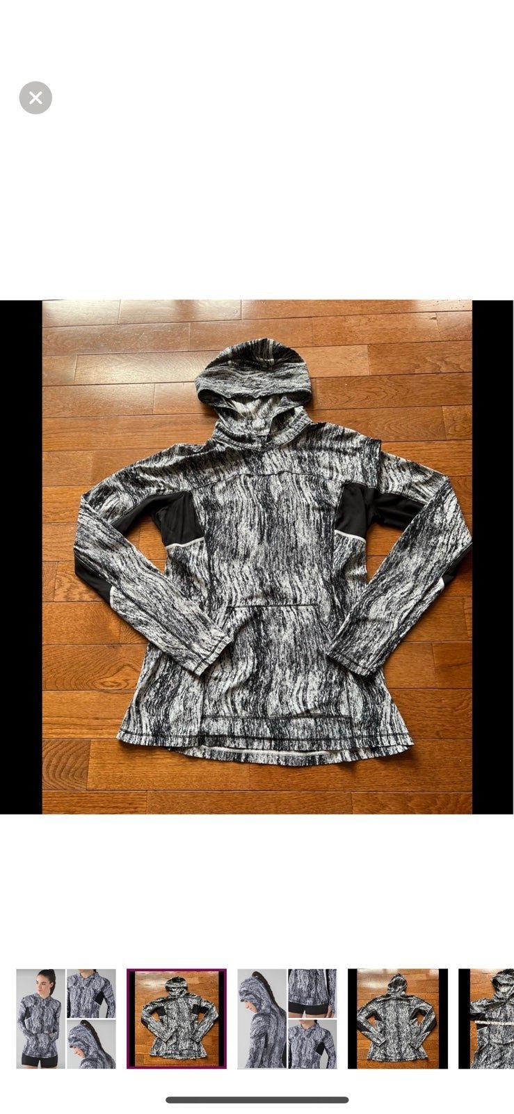 LULULEMON RUN BEAM HOODIE/JACKET-TEXTURE TWIST WHITE/BLACK-10