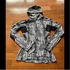 LULULEMON RUN BEAM HOODIE/JACKET-TEXTURE TWIST WHITE/BLACK-10