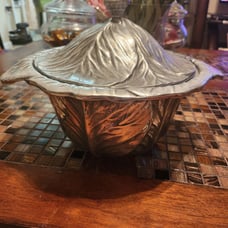 Peltrina Argentina Pewter Cabbage Bowl Covered Ice Bucket Lidded Silver