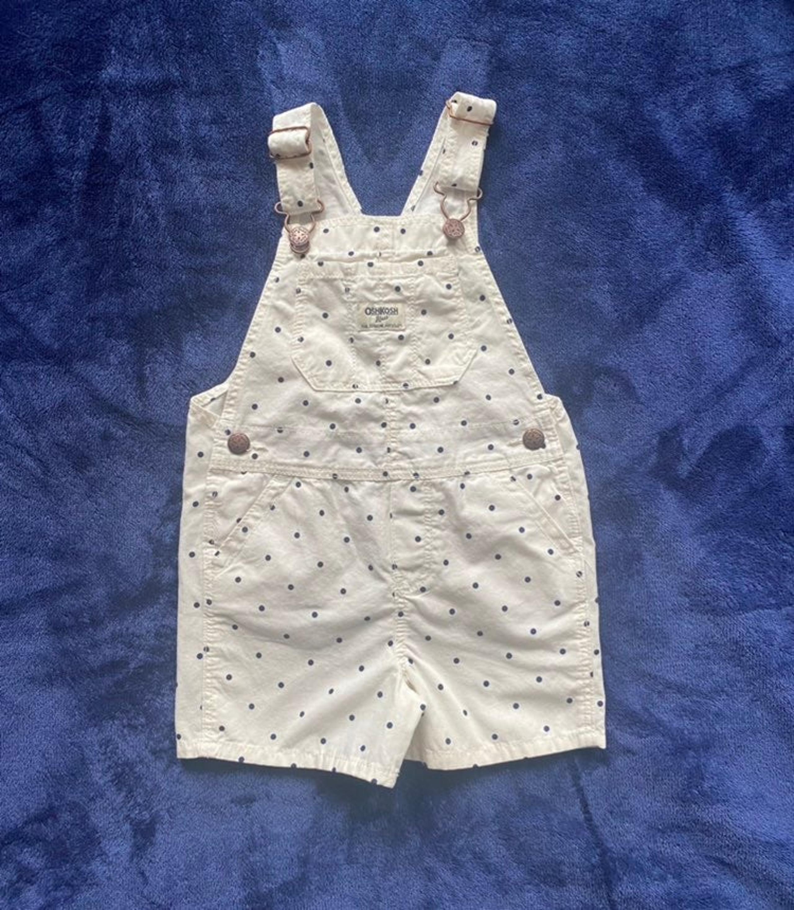 Overalls-oshkosh white overall shorts-3t