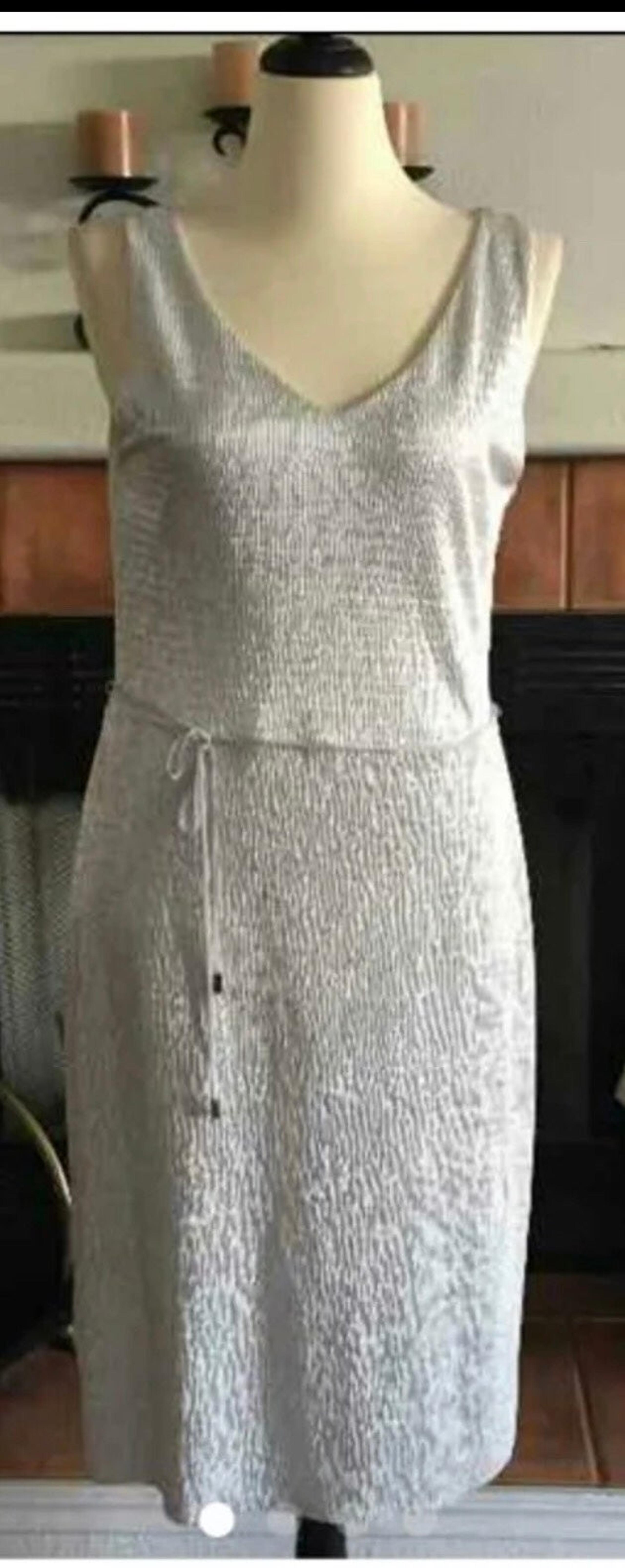 A silver extra-large dress sleeveless