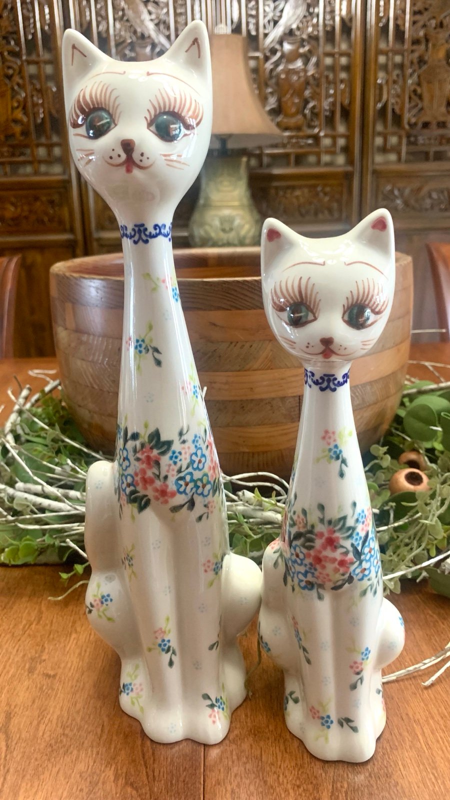 Polish Pottery Cats Set by Vena