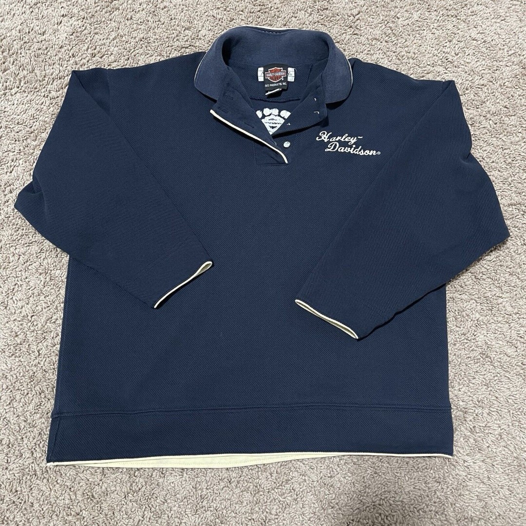 Harley Davidson Polo Shirt Womens Medium North Little Rock Arkansas Long Sleeve