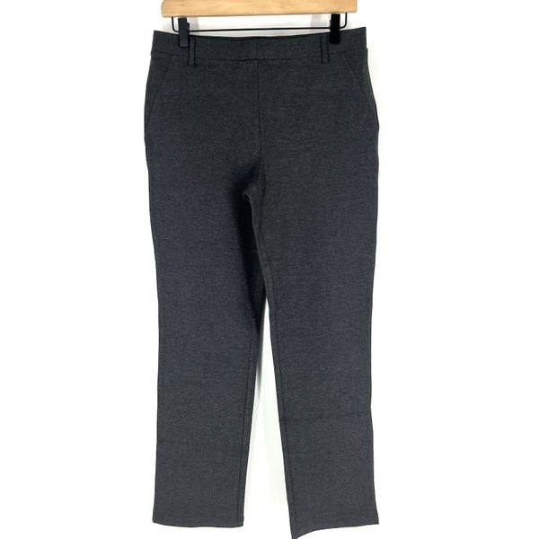Quince Pants Size Medium Womens Charcoal Ultra Stretch Ponte Straight Leg Career