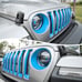 Mesh Grille Grill Insert & Headlight Turn Light Cover Trim for Jeep Wrangler