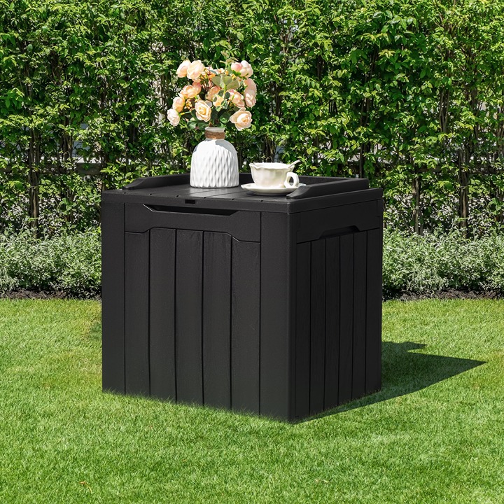 28 Gallon Resin Deck Box Waterproof, UV Resistant Outdoor Storage Box