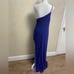 Mac Duggal formal dress maxi purple one shoulder high slit Medium NWT
