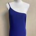 Mac Duggal formal dress maxi purple one shoulder high slit Medium NWT