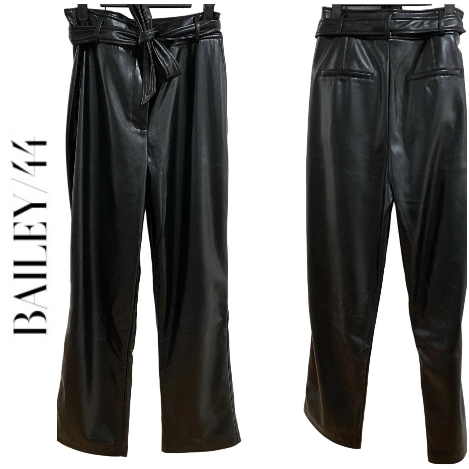 NWT BAILEY 44 | SZ 6 | Black Faux Leather Vegan High Rise Pant 228