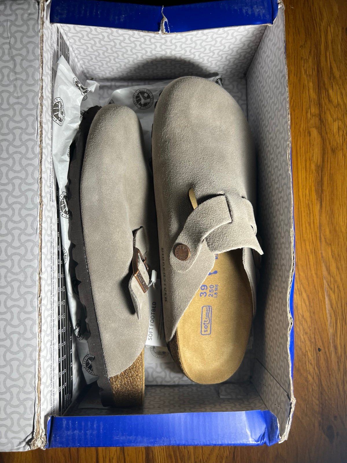birkenstock boston clog taupe size 39