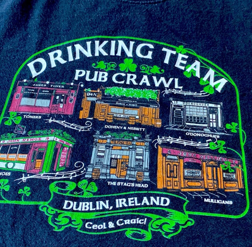 Vintage Dublin Ireland Pub Crawl Tshirt | Size L