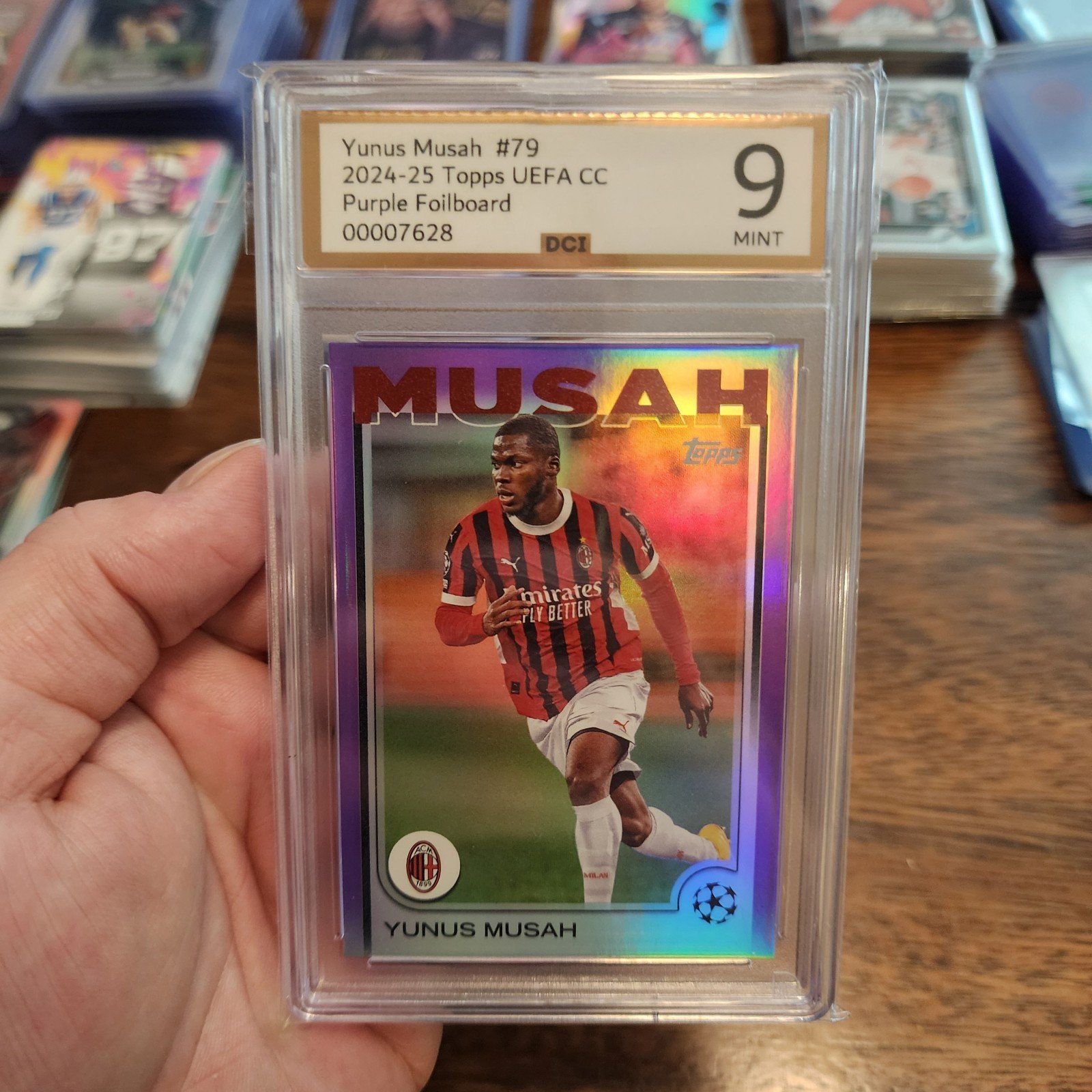 DCI 9 MT 2024-25 Topps UCC Purple Foilboard Yunus Musah #05/15