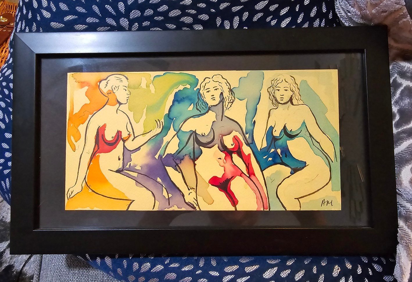 Original Watercolor Painting Framed