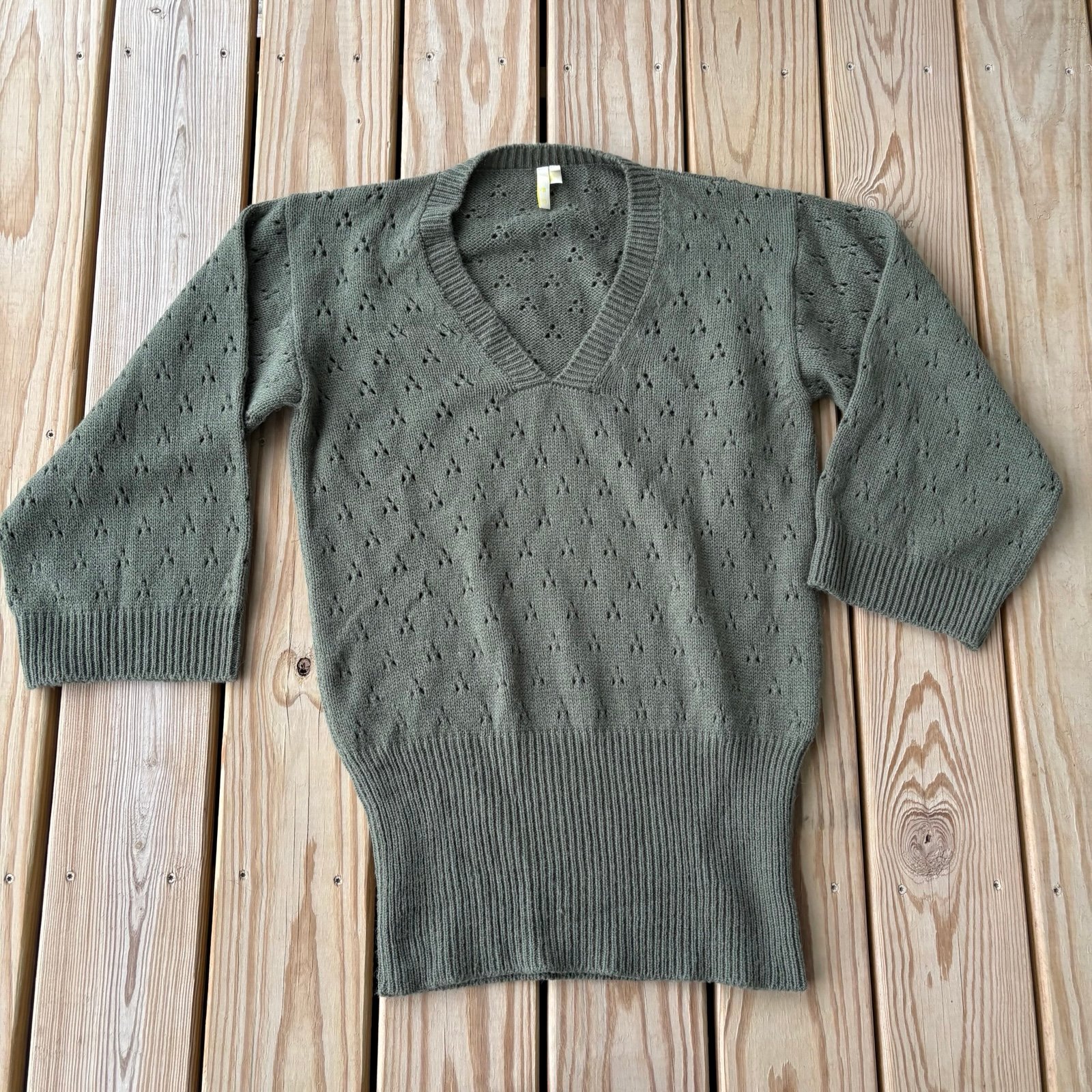 Iro Green V-Neck knit Oversized Sweater Tunic Medium