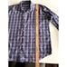 Peter Millar mens shirt button-up purple plaid cotton/silk business casual, golf