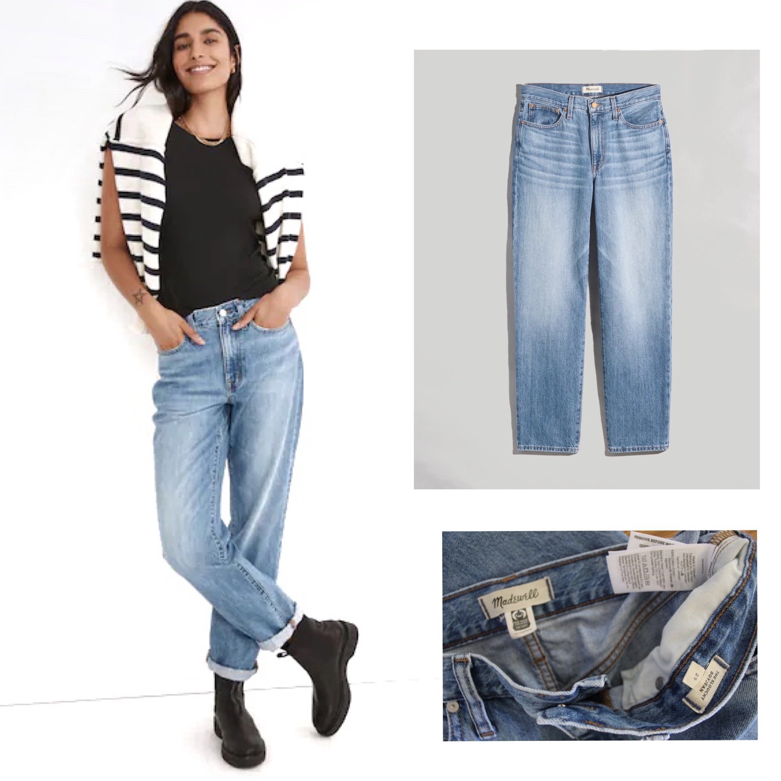 Madewell The Slouchy Boyjean in Riverspring Wash 29 30 31 32