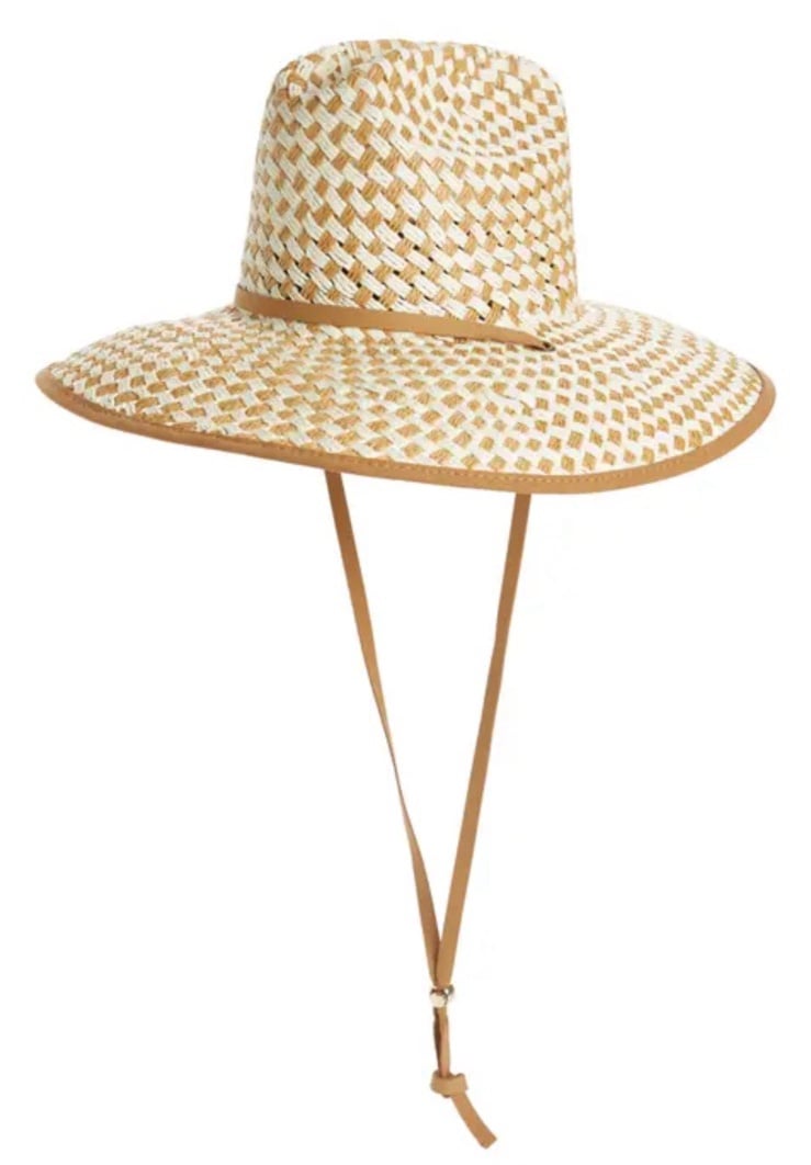 Lele Sadoughi Straw Checkered Hat