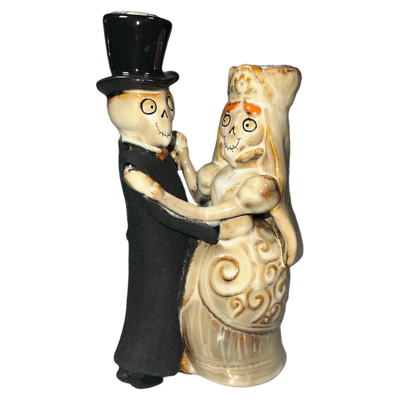 Boney Bunch Halloween Bride & Groom Yankee Candle Holder Discontinued 1st Dance