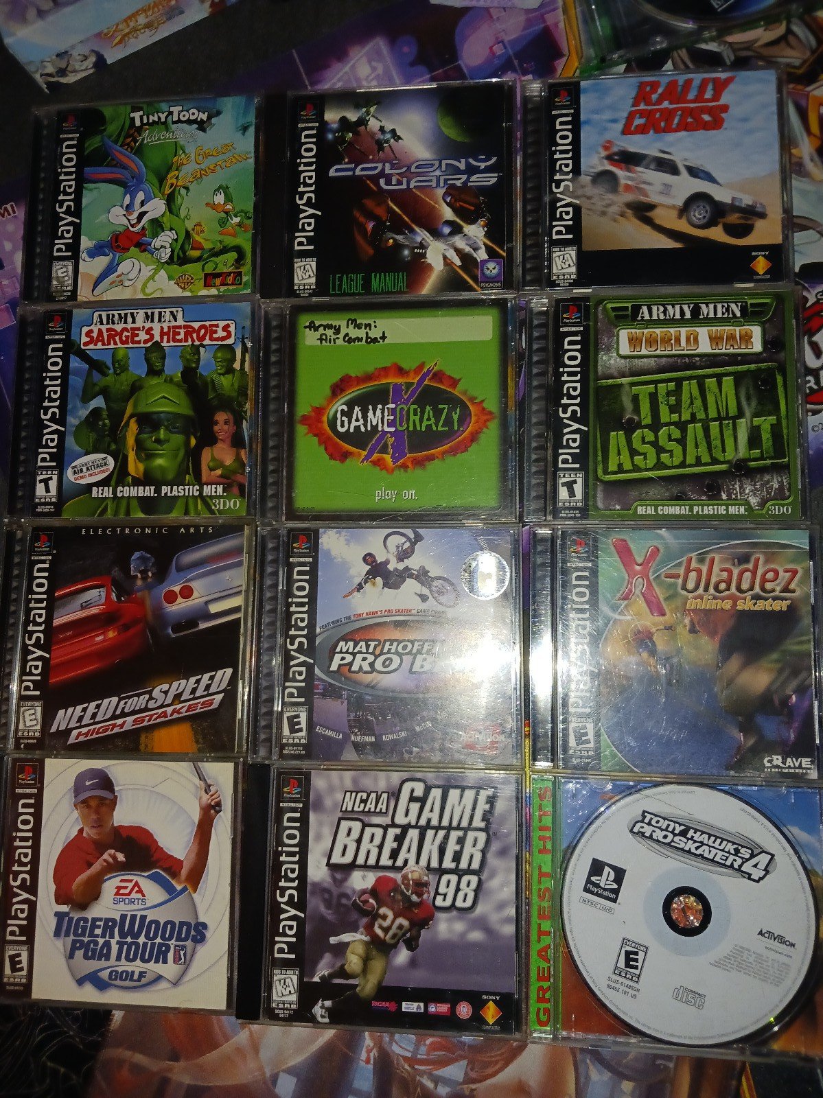 Playstation game lot of 12 w/ 5 anime cards