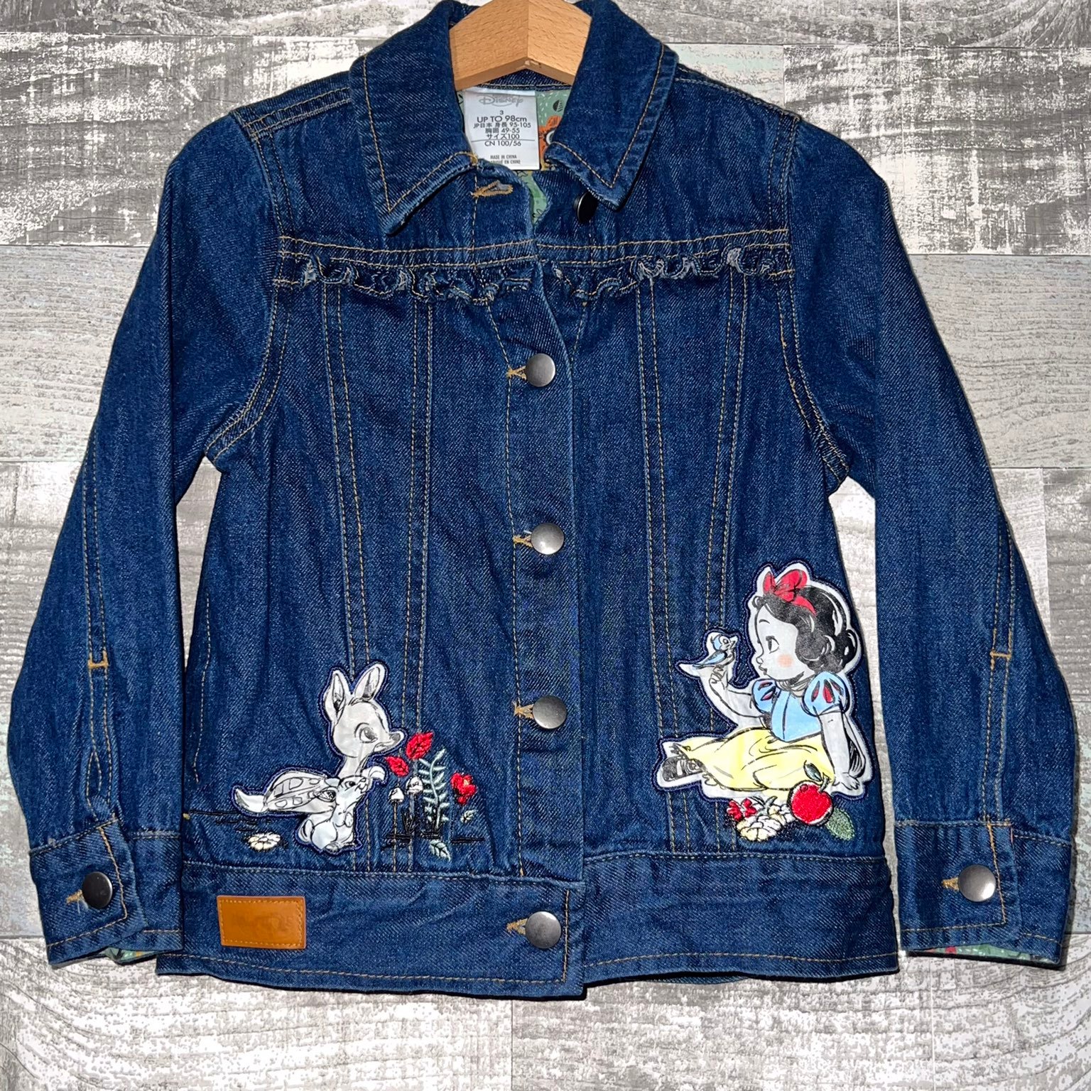 Disney Store Snow White Animators' Girls Denim Jean Jacket Girls Toddler 3 3T