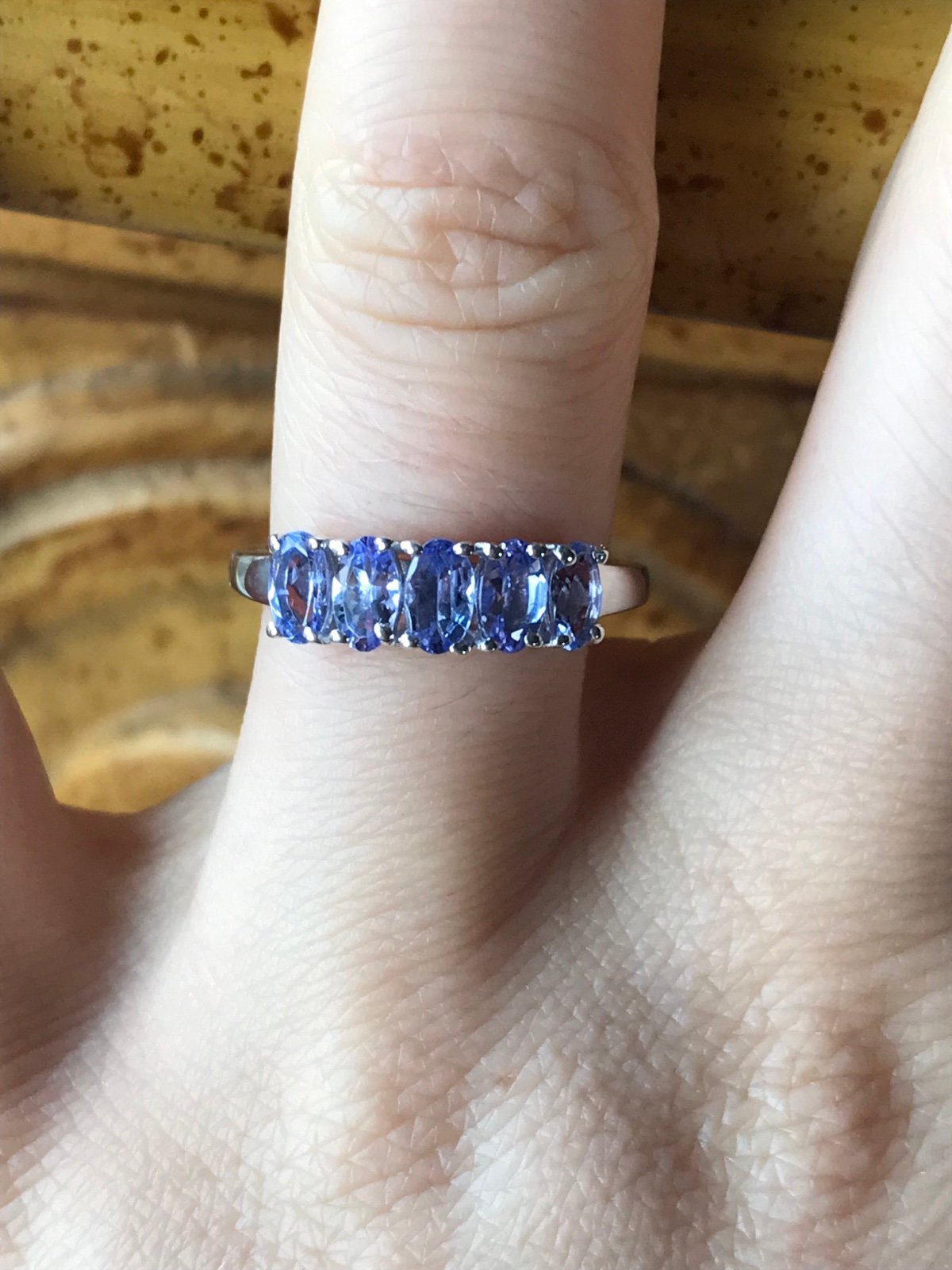 Natural Tanzanite Sterling Silver Ring Size 6