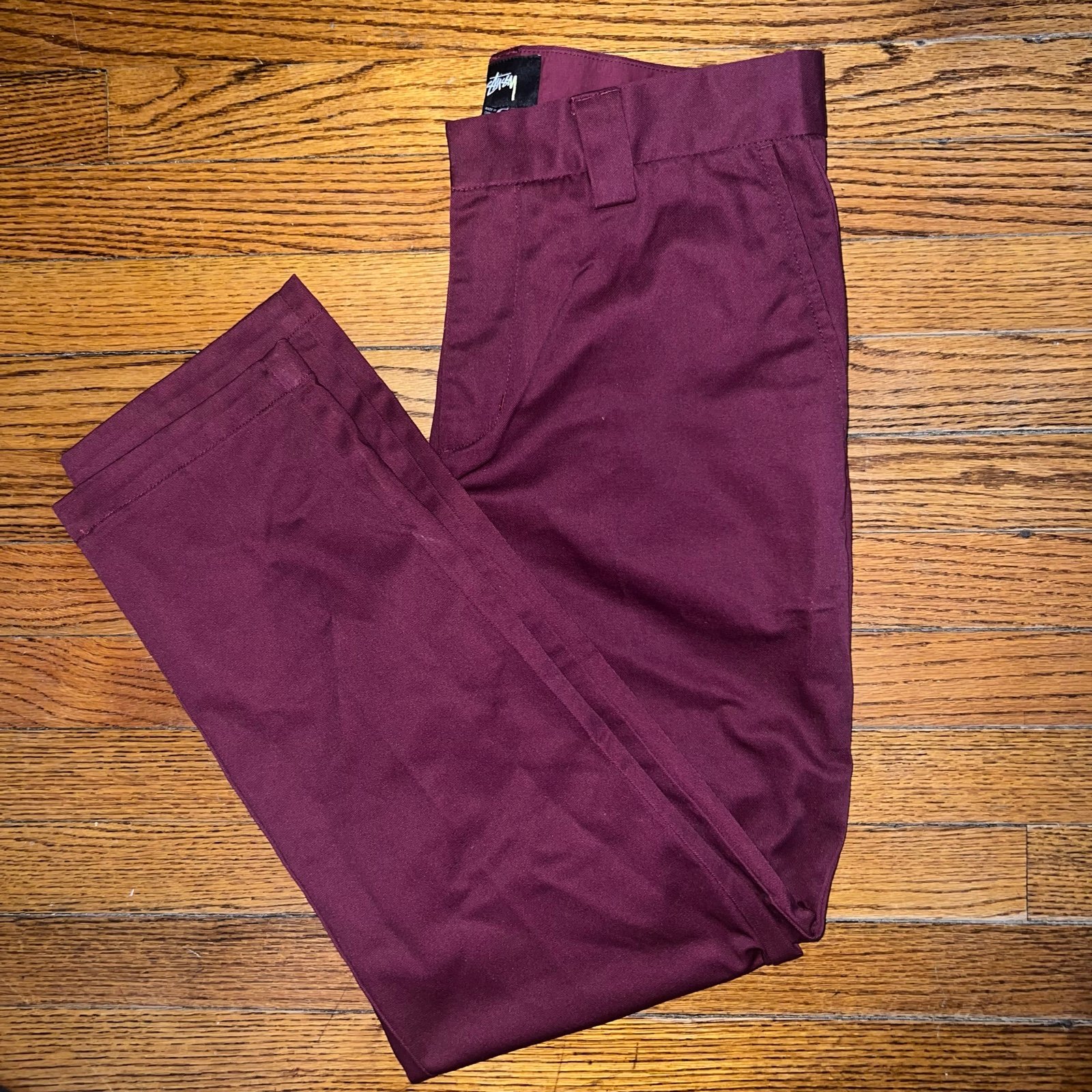 Brand New Stussy Hank Pants Wine Maroon 116341 Size: 30