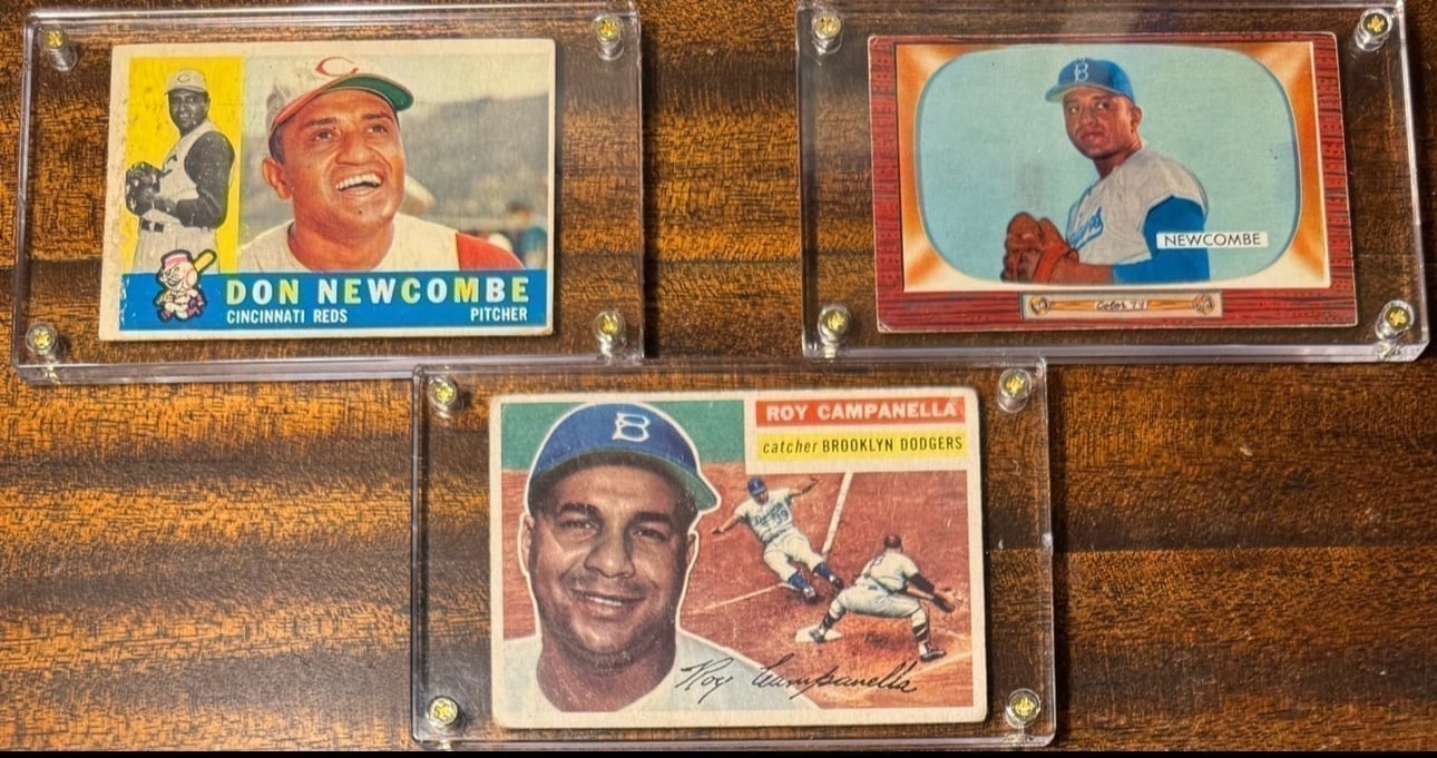 DON NEWCOMBE ROY CAMPANELLA LOT 1955 BOWMAN BASEBALL CARD 1956 1960 TOPPS HOF