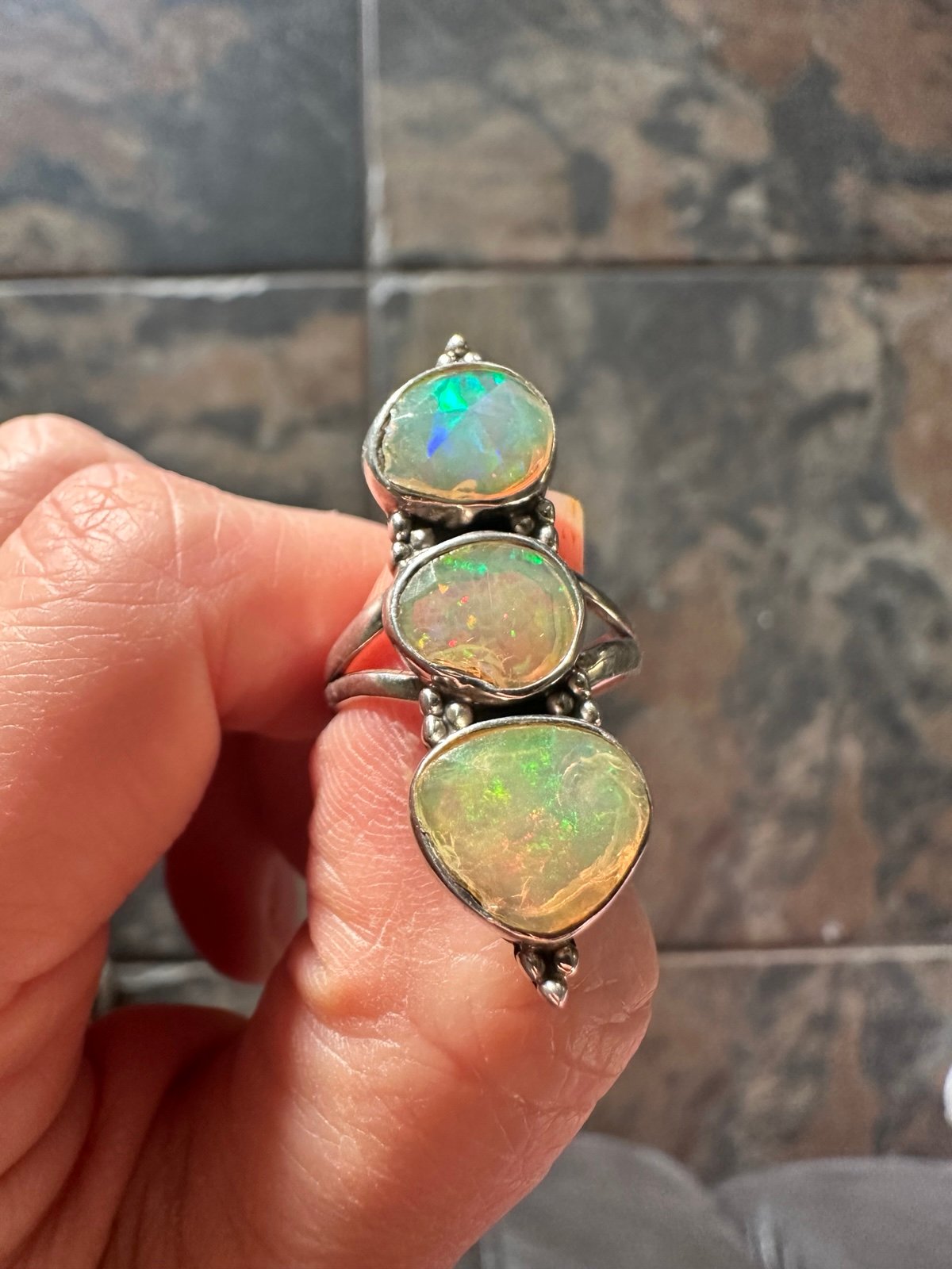 Ethiopian fire Opal ring