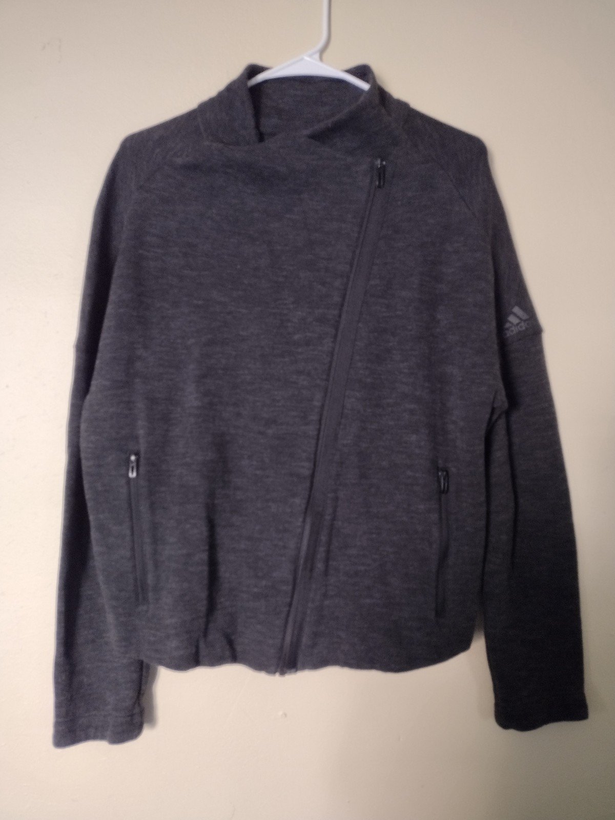 Adidas women's gray sweater jacket size large