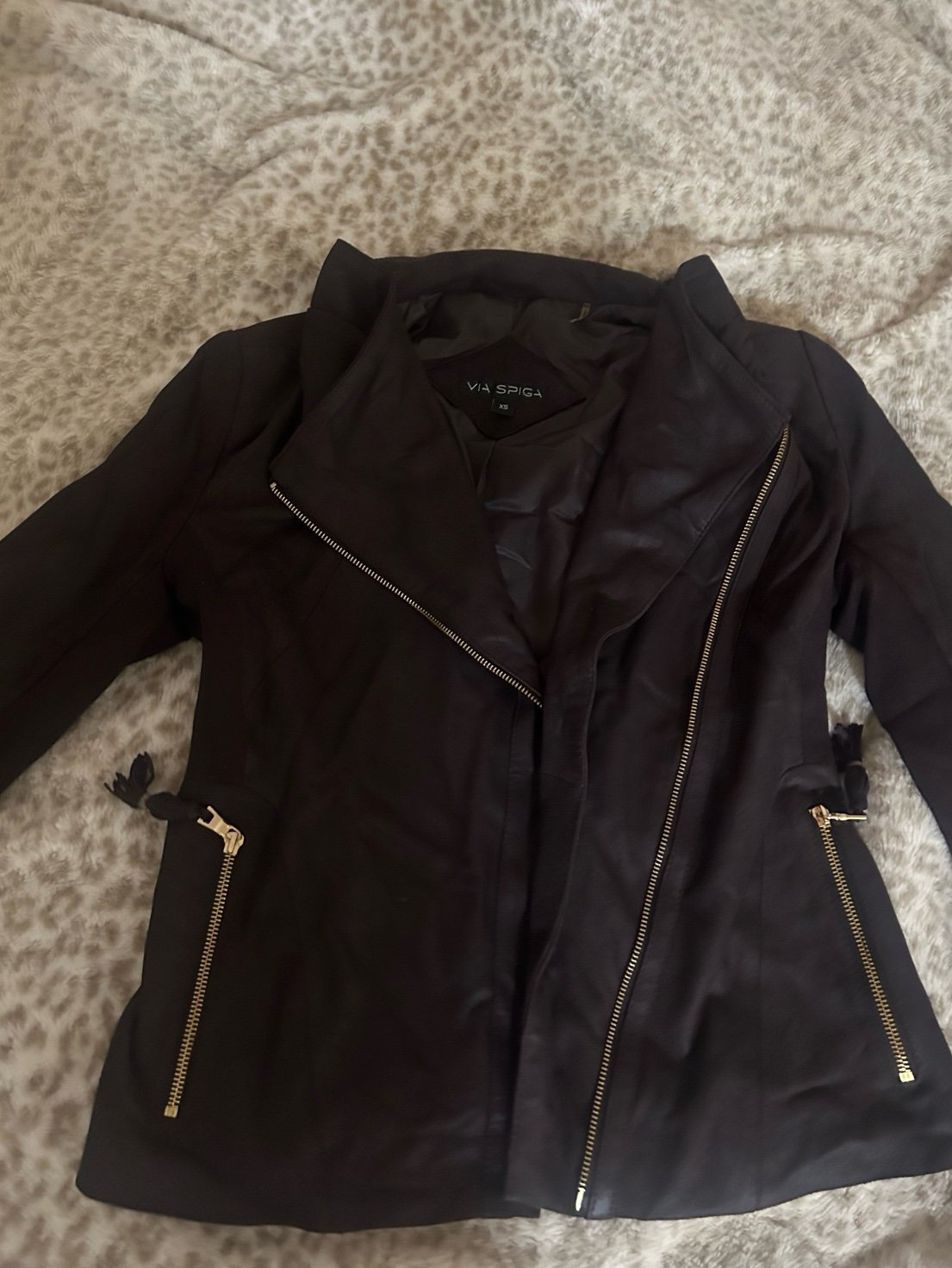 Via spiga dark brown leather jacket