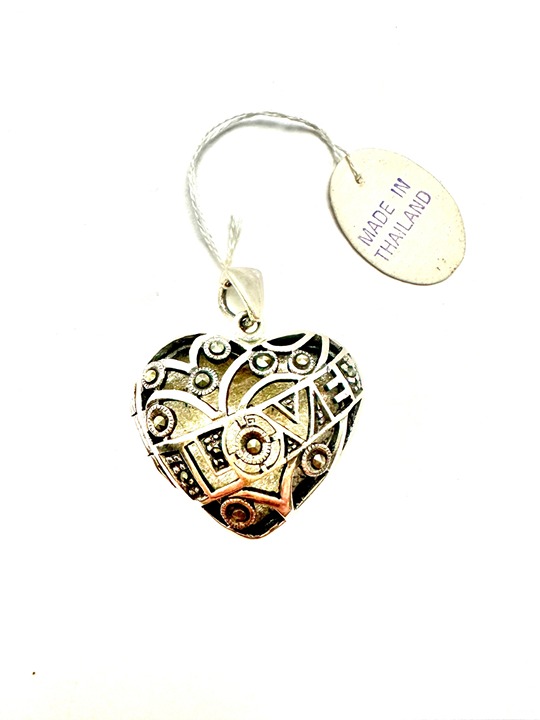 Sterling Silver Vintage Heart Locket with Marcasite Stamped 925