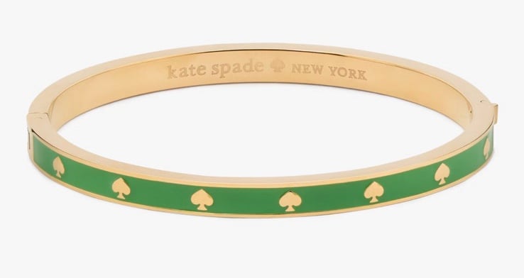 Kate Spade ♠️ Spot The Spade Enamel Hinged Bangle green
