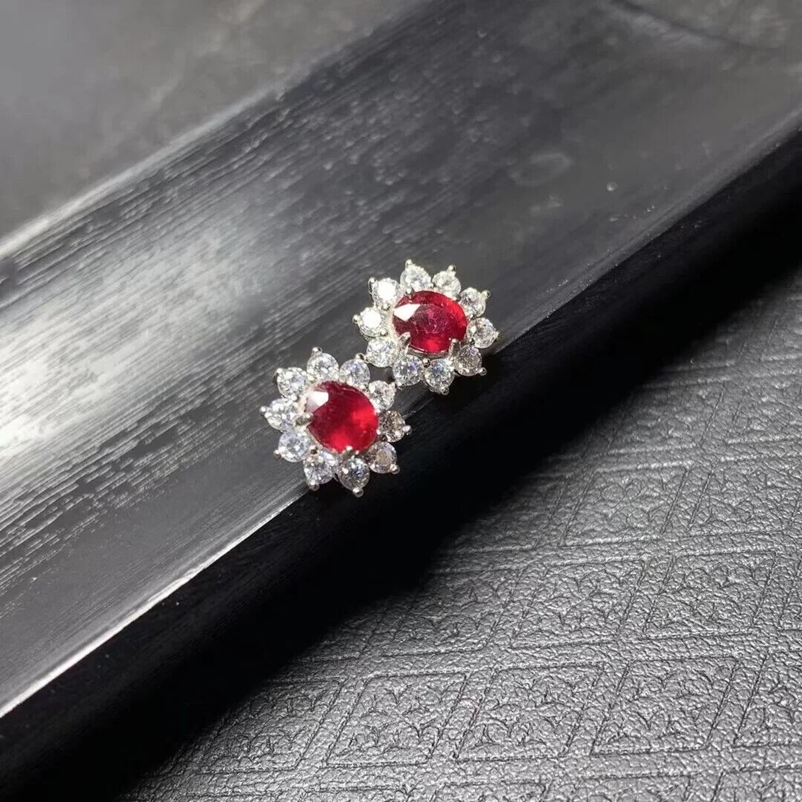 Ruby Ring Sterling Silver, Natural Ruby Ring January Birthstone, Ruby 4x5mm
