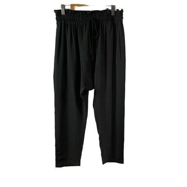 No. 21 Black Silk Blend Embroidered Herem Pants Size 40 or US 4