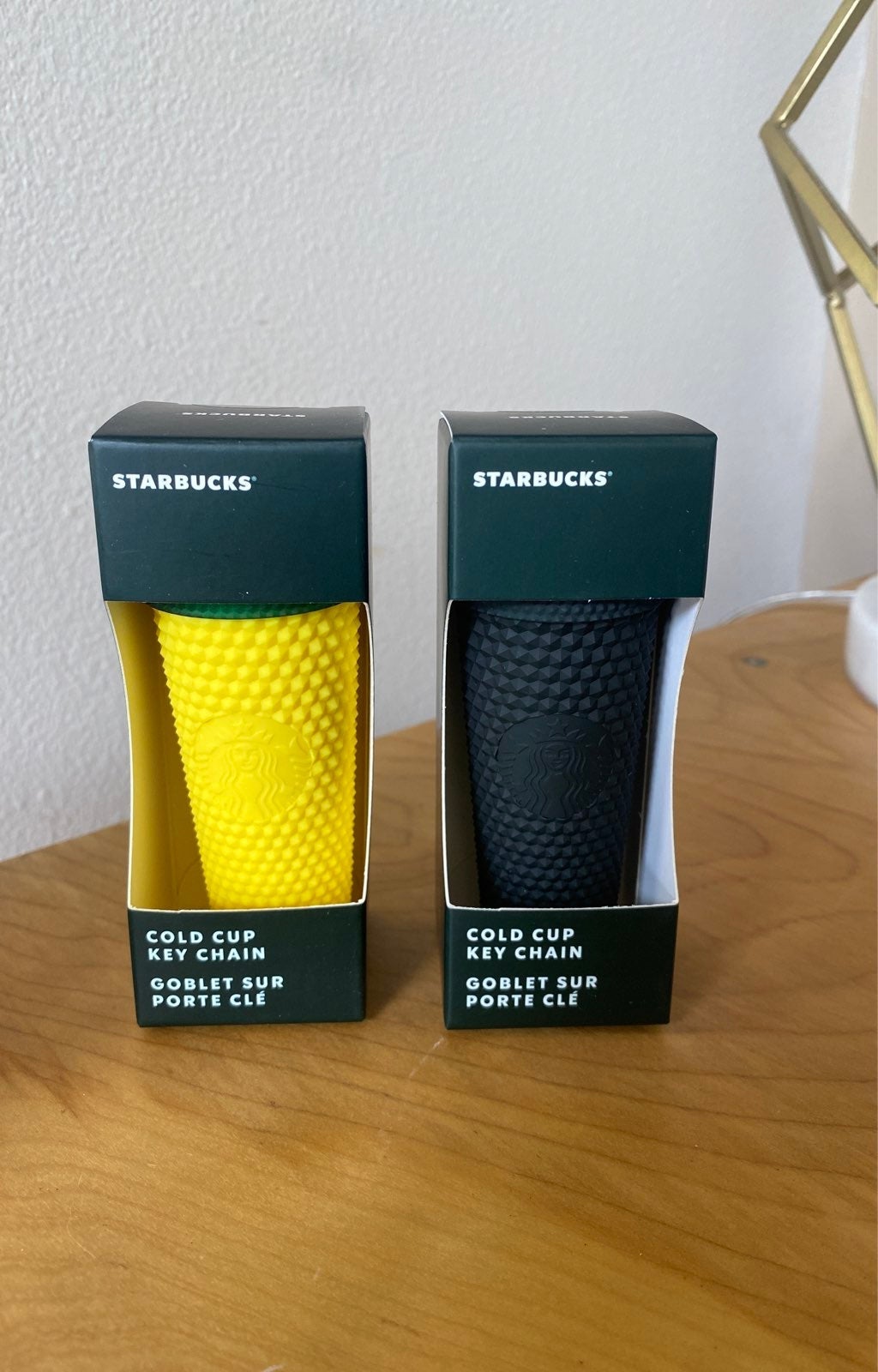 Two Brand New Starbucks Cold Cup Keychain Hawaii Collection: Yellow and Green