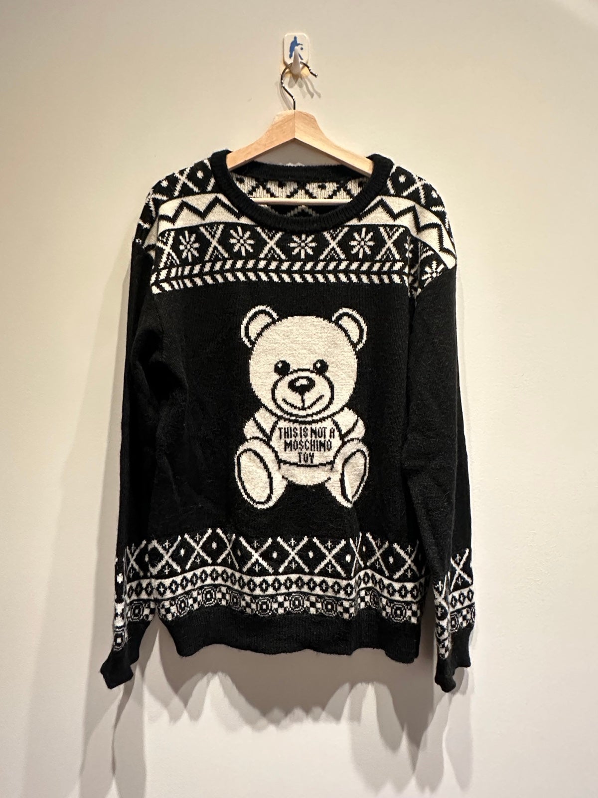 Moschino Black Alpaca Teddy Sweater