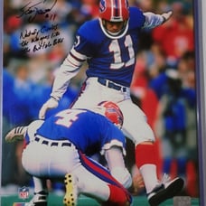 Buffalo Bills 11x14 Photo Scott Norwood Signed Autograph nobody circles the wago