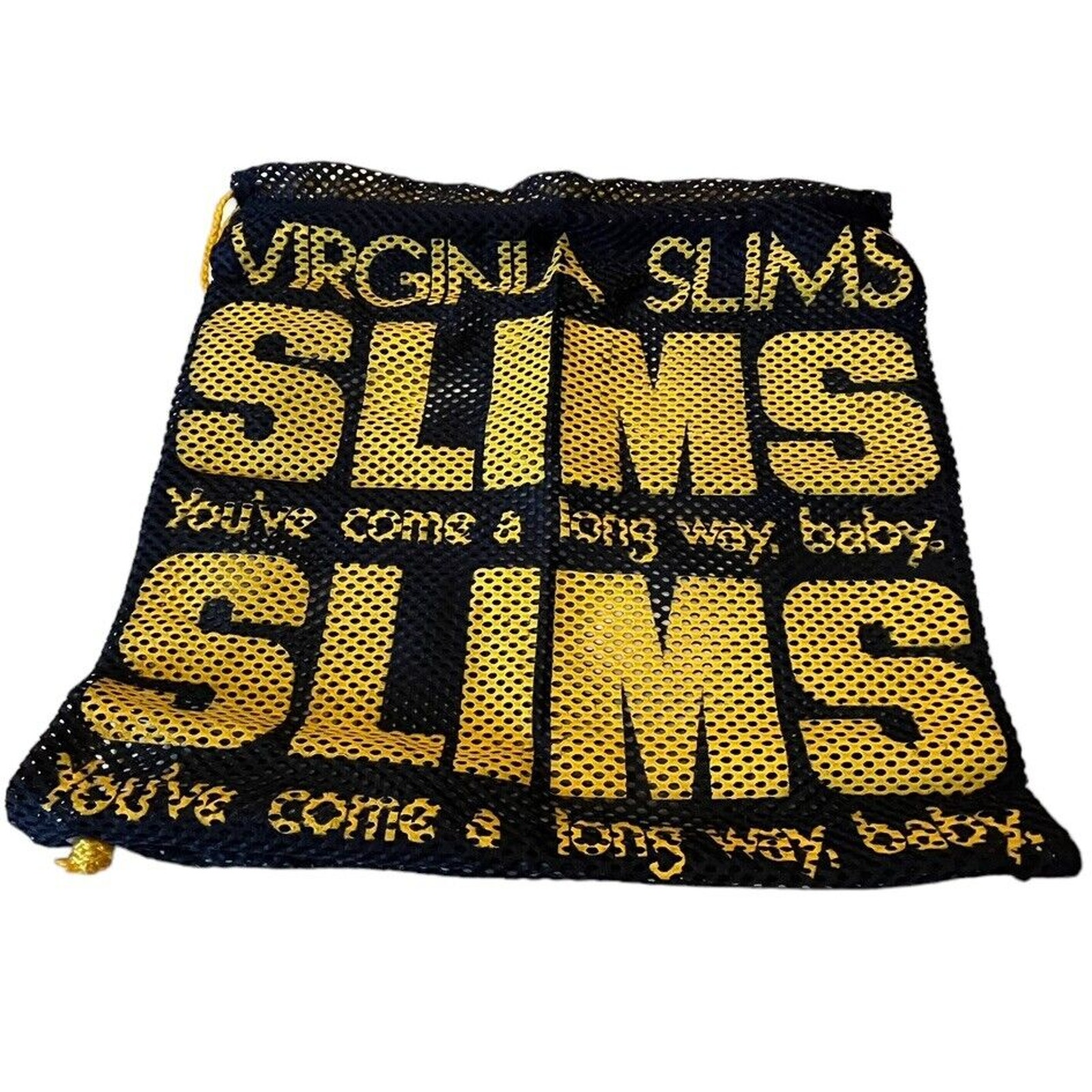 Virginia Slims Mesh Bag 80s You've Come A Long Way Baby Cigarettes VTG Backpack