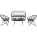 4Piece All-Weather Wicker Patio Sets with Steel Frame