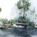 4Piece All-Weather Wicker Patio Sets with Steel Frame