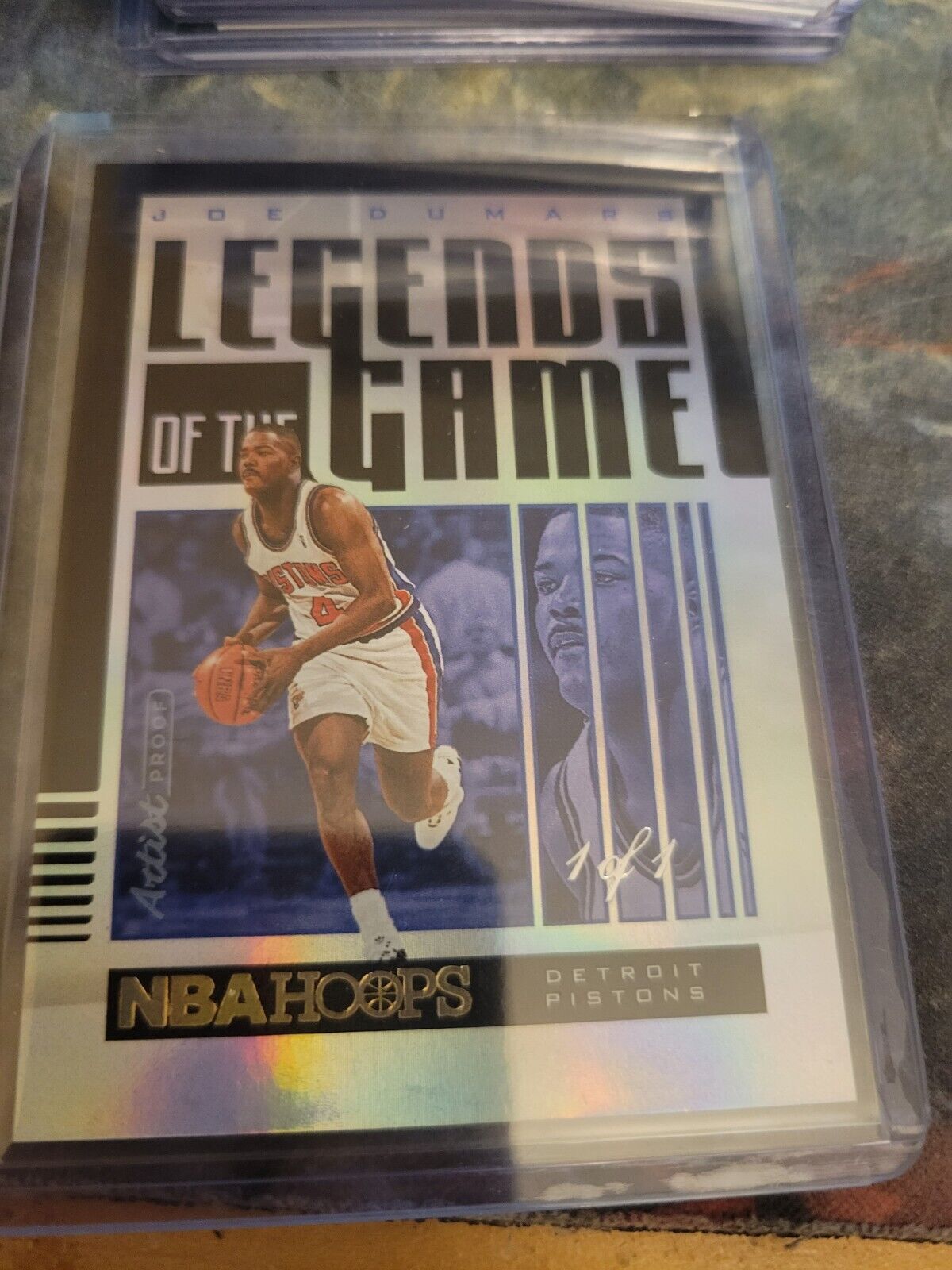 2020-21 Hoops Joe Dumars Legends of the Game Black 1 of 1 One Of One Pistons