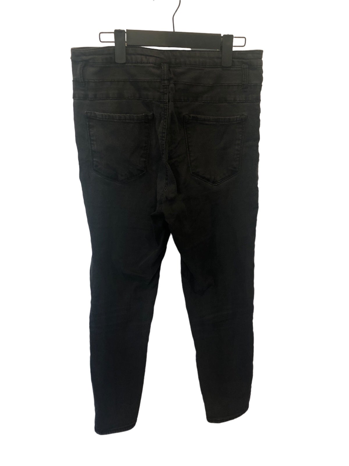 Boys youth Refuge Size 8 skinny Jeans in black fake pockets