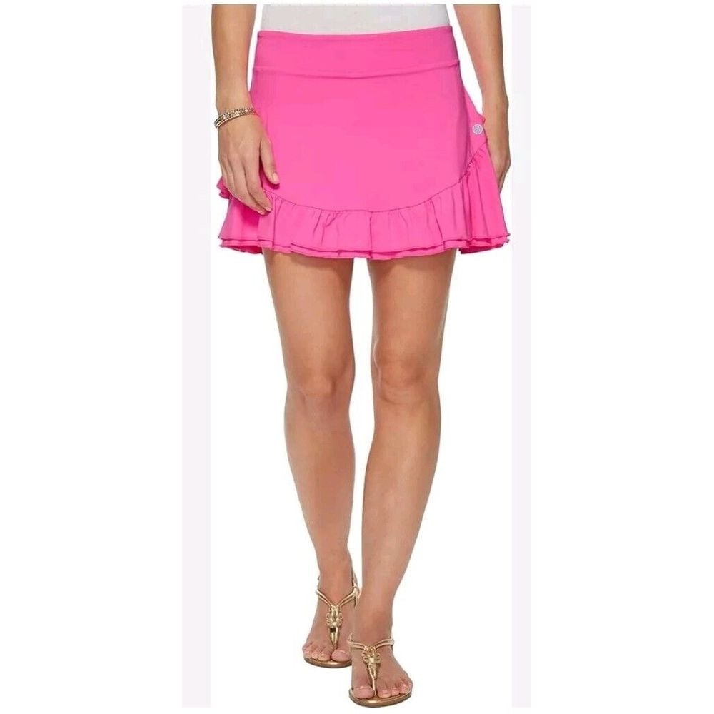 Lilly Pulitzer Emalee Meryl Ruffle Skort Skirt Women's Size Large Pink Tennis